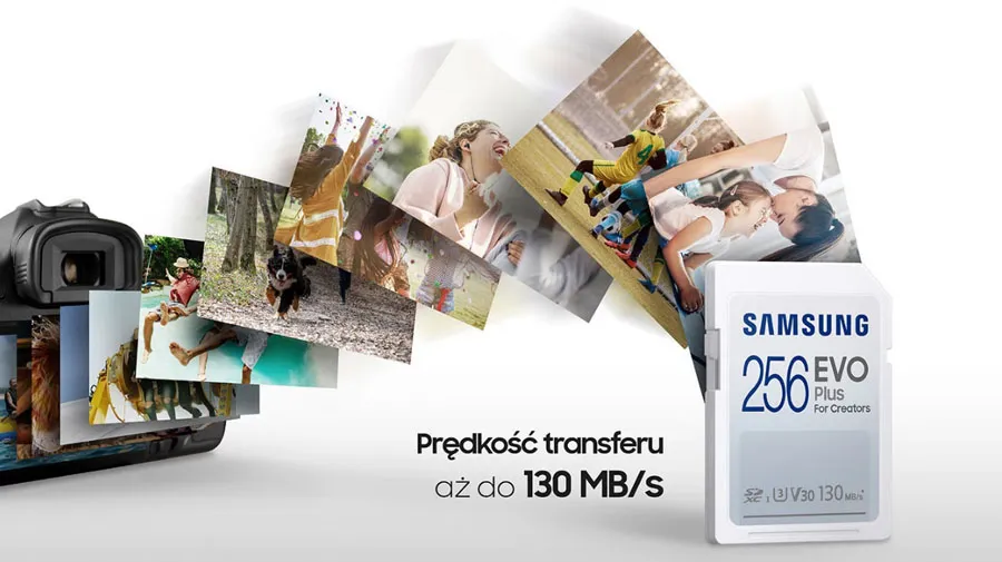 Karta Samsung SDXC EVO Plus 2021 128 GB V30 U3 UHS-I (130 MB/s)